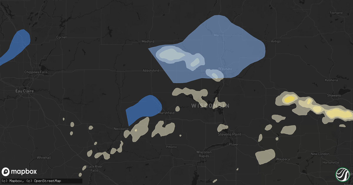 Hail map in Stratford, WI on June 10, 2026