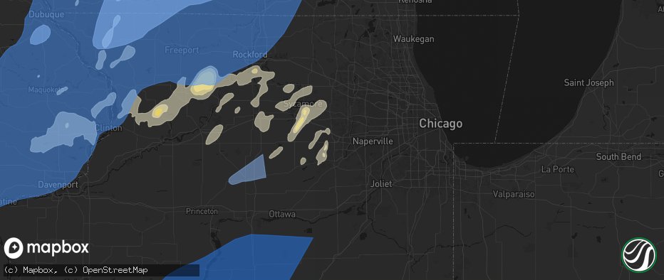 Hail map in Sugar Grove, IL on June 10, 2026