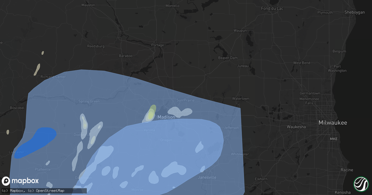 Hail map in Sun Prairie, WI on June 10, 2026
