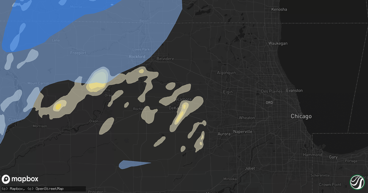 Hail map in Sycamore, IL on June 10, 2026