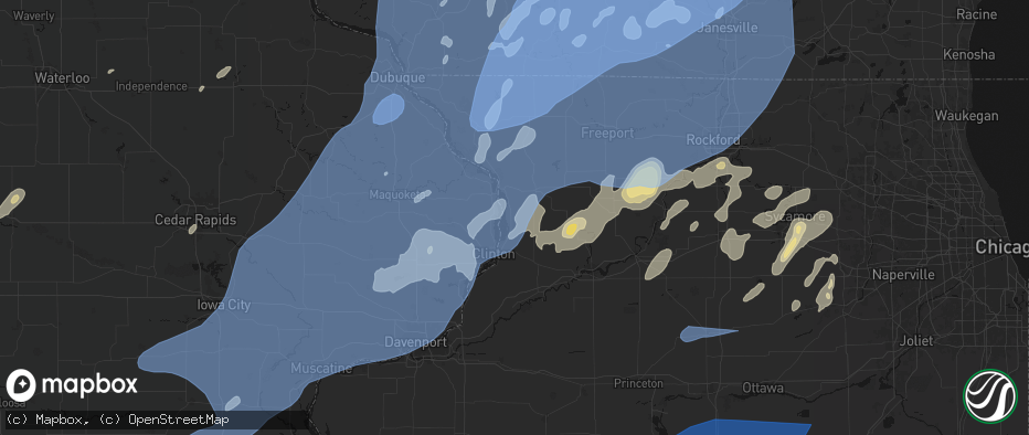 Hail map in Thomson, IL on June 10, 2026