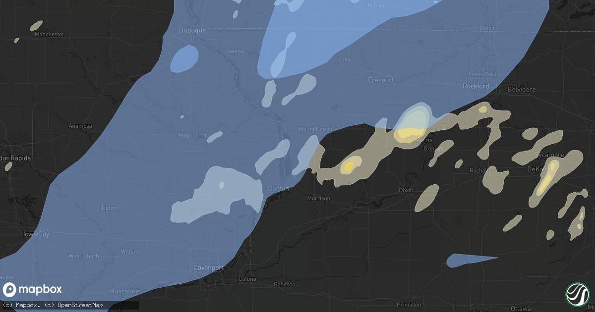 Hail map in Thomson, IL on June 10, 2026