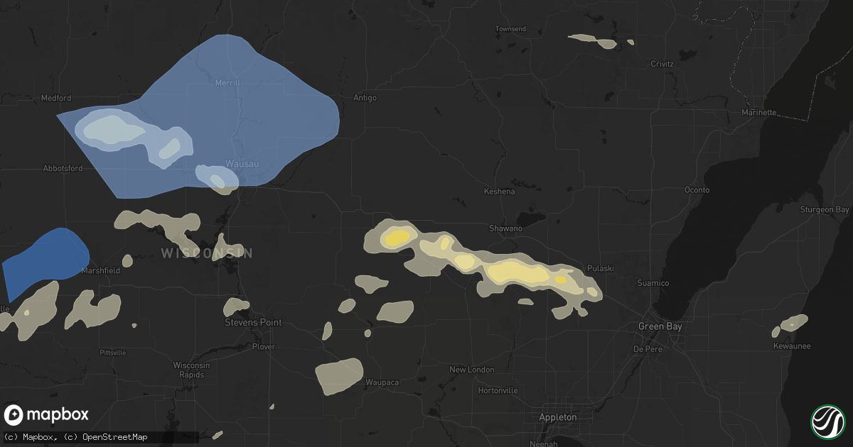 Hail map in Tilleda, WI on June 10, 2026