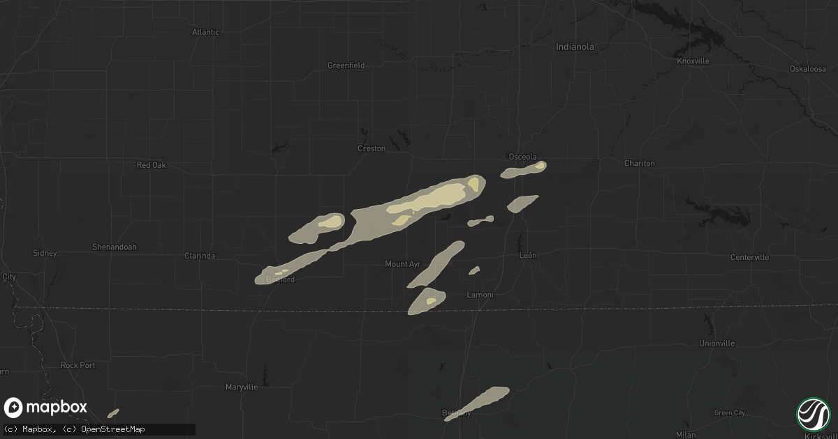 Hail map in Tingley, IA on June 10, 2026