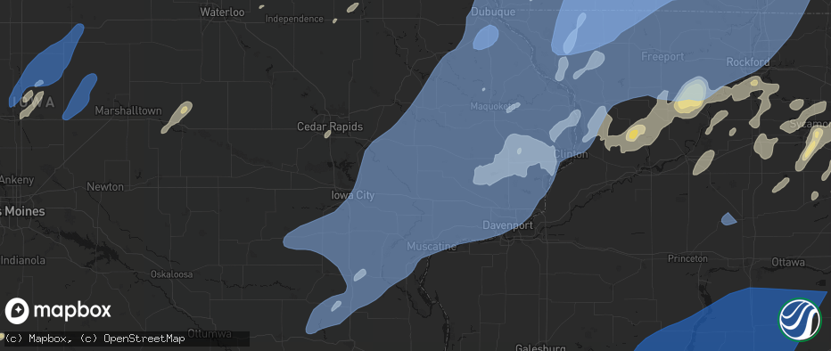 Hail map in Tipton, IA on June 10, 2026