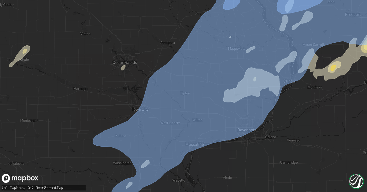 Hail map in Tipton, IA on June 10, 2026