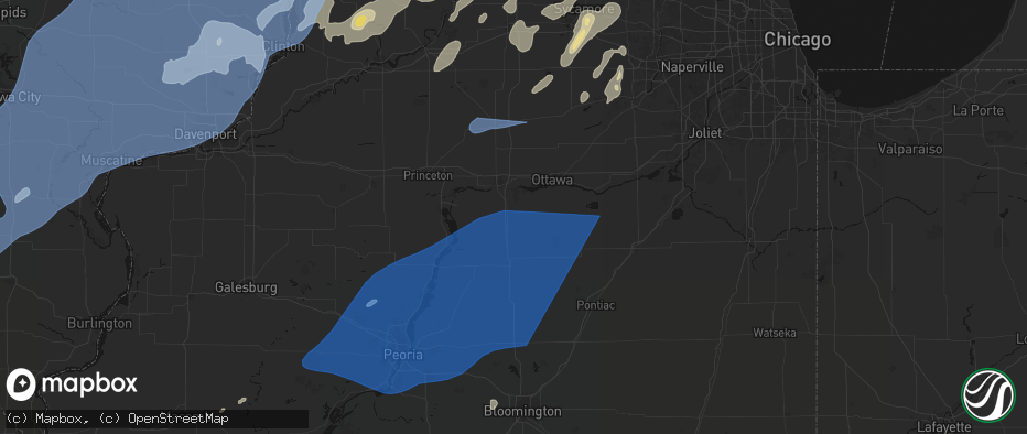 Hail map in Tonica, IL on June 10, 2026
