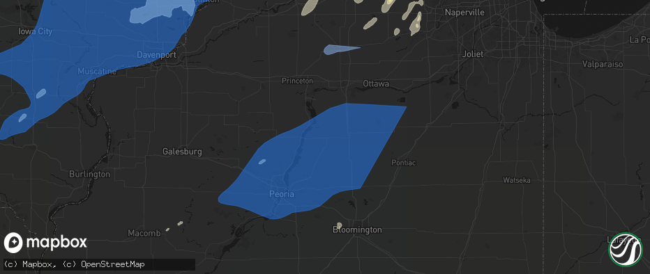 Hail map in Varna, IL on June 10, 2026