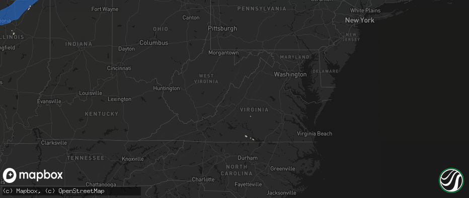 Hail map in Virginia on June 10, 2026