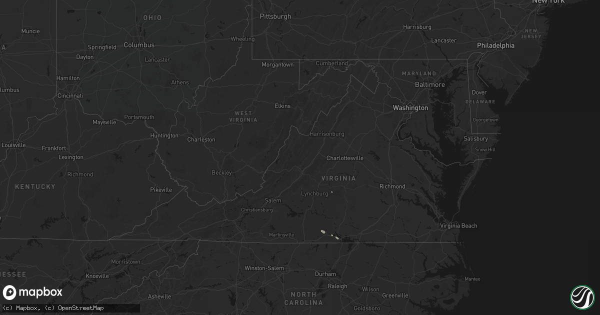 Hail map in Virginia on June 10, 2026