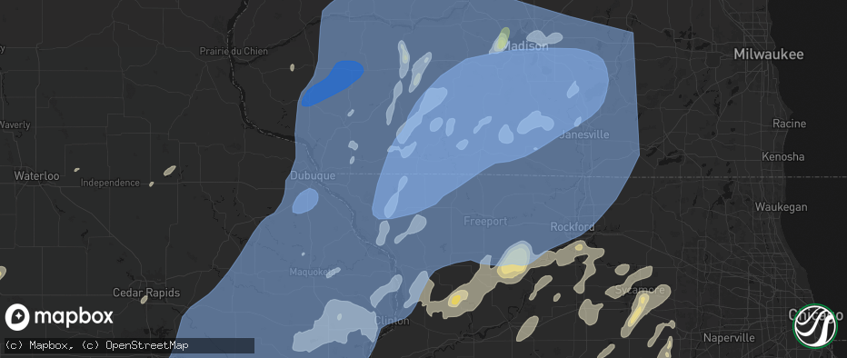 Hail map in Warren, IL on June 10, 2026