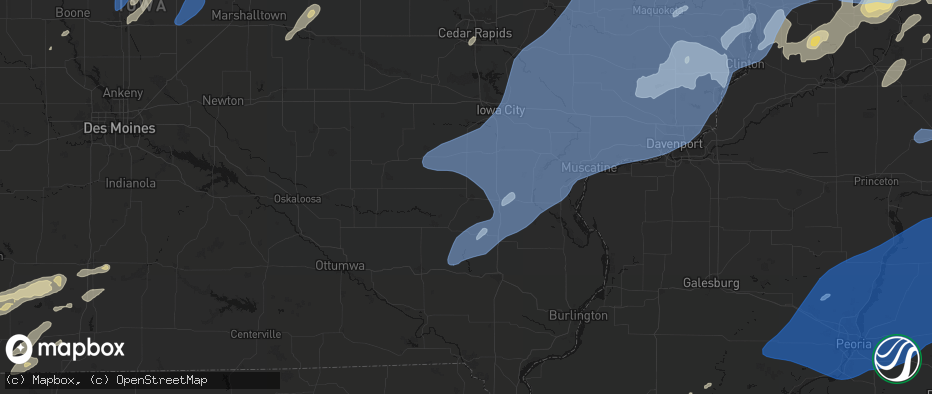 Hail map in Washington, IA on June 10, 2026