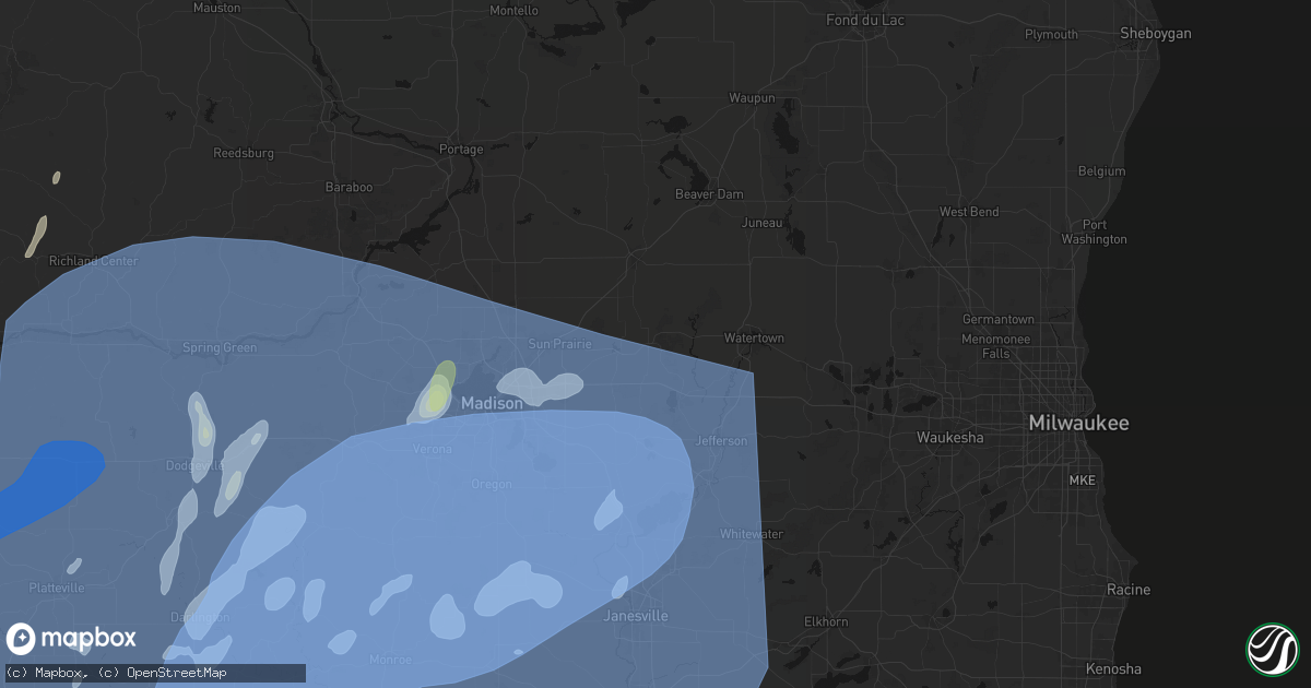 Hail map in Waterloo, WI on June 10, 2026