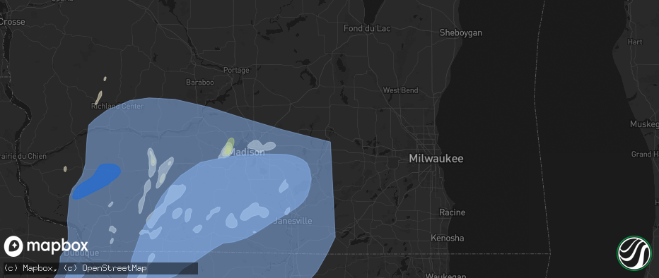 Hail map in Watertown, WI on June 10, 2026