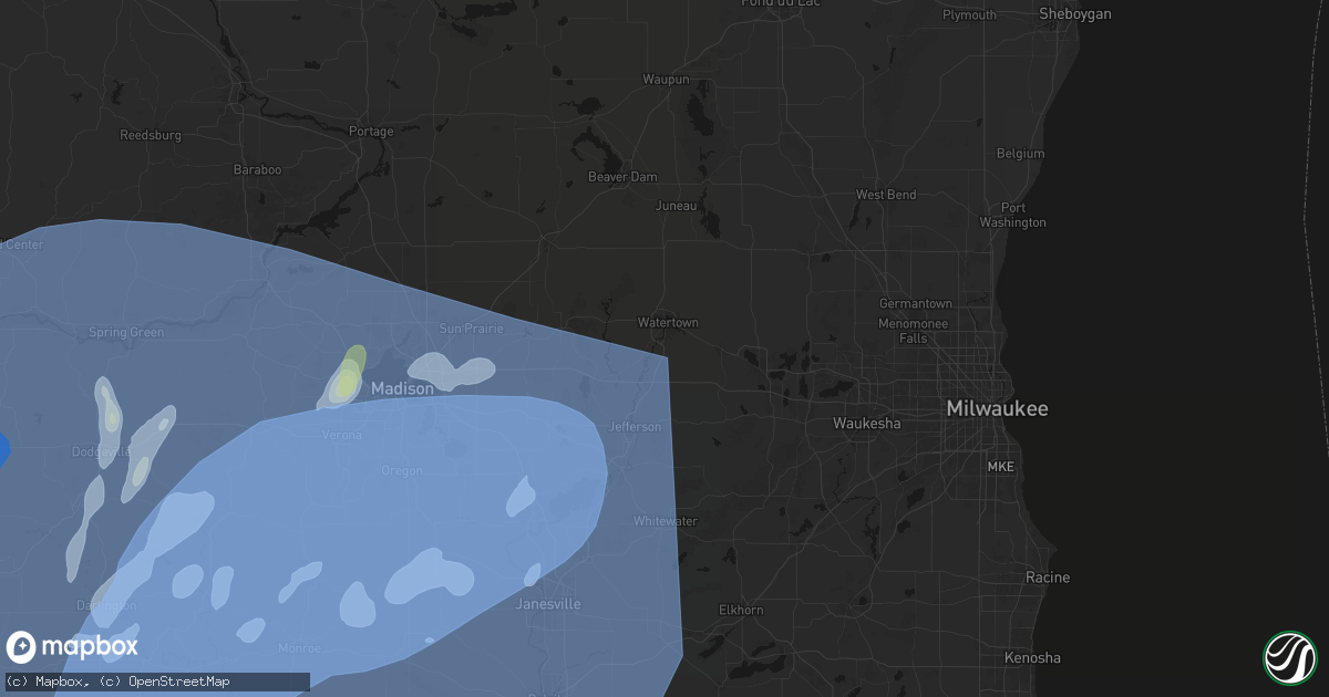 Hail map in Watertown, WI on June 10, 2026