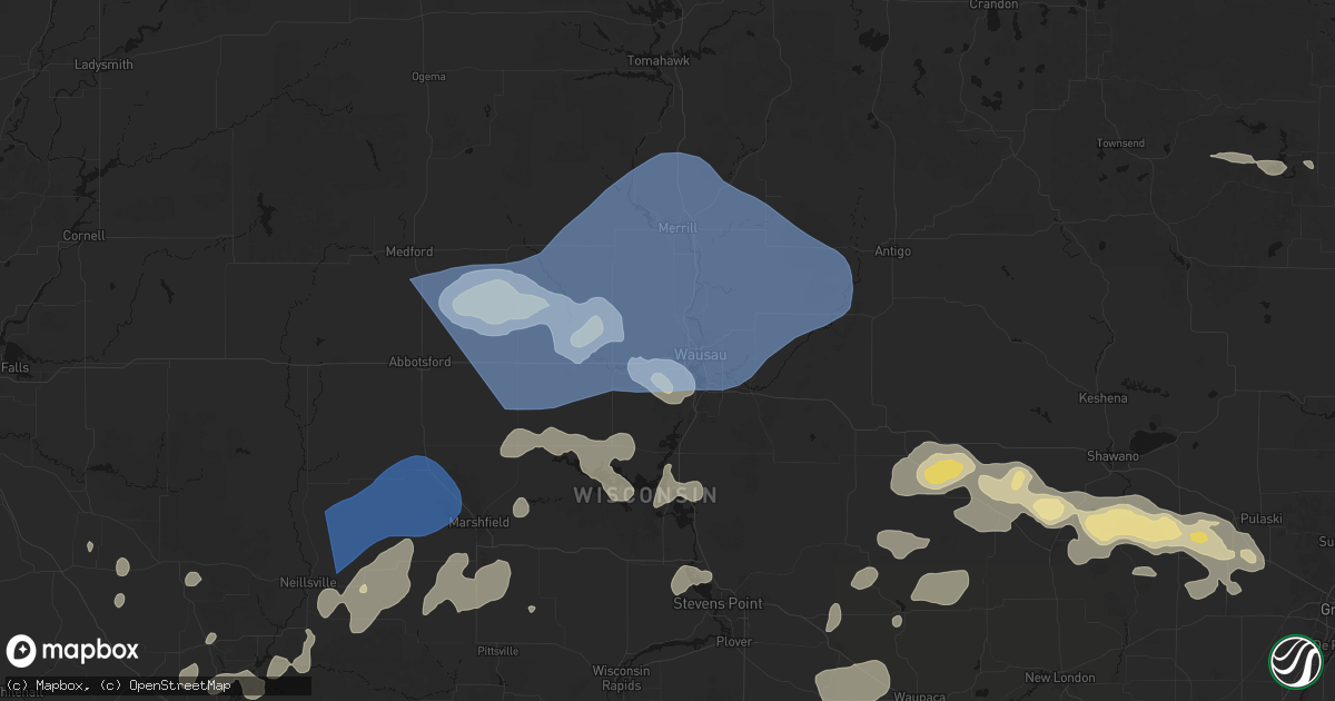 Hail map in Wausau, WI on June 10, 2026