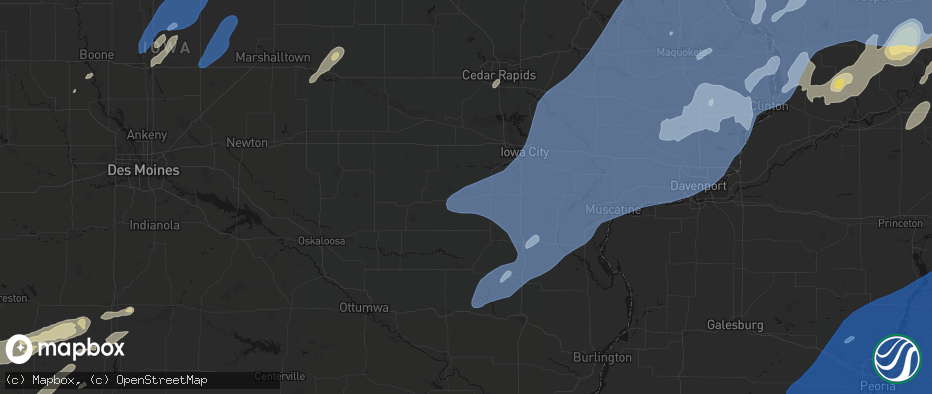 Hail map in Wellman, IA on June 10, 2026