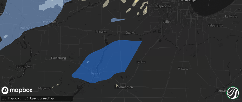 Hail map in Wenona, IL on June 10, 2026