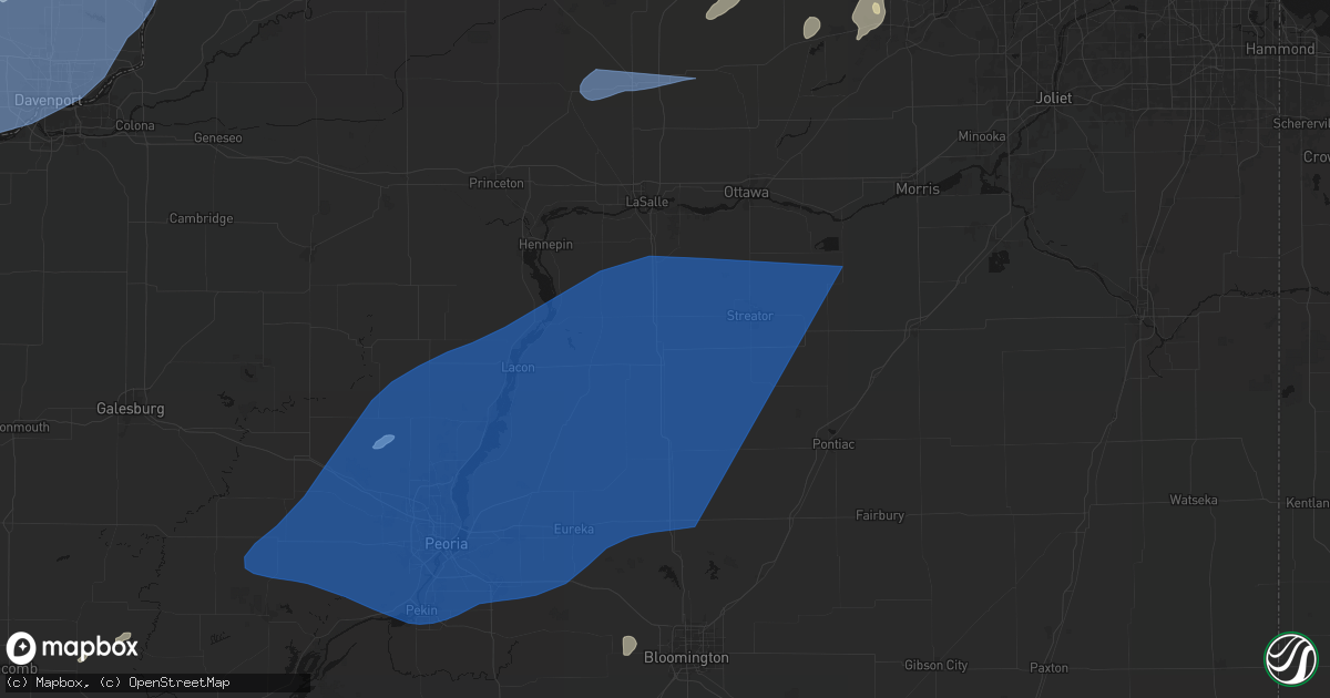Hail map in Wenona, IL on June 10, 2026