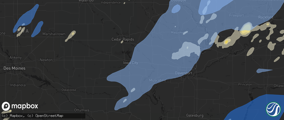 Hail map in West Branch, IA on June 10, 2026