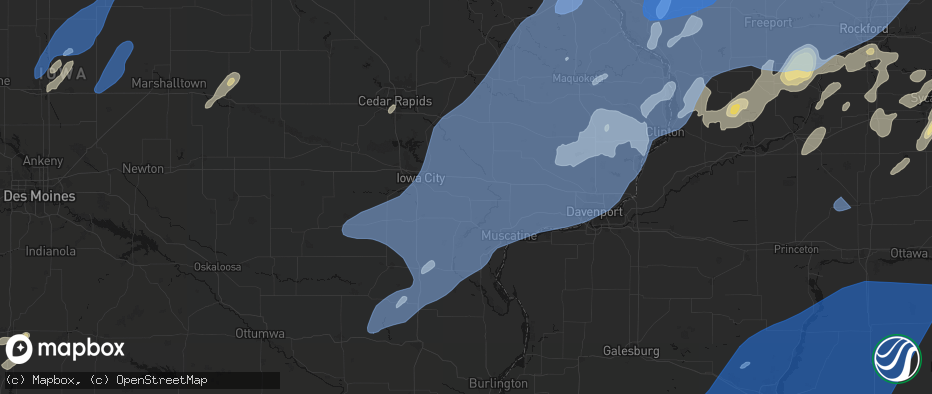 Hail map in West Liberty, IA on June 10, 2026