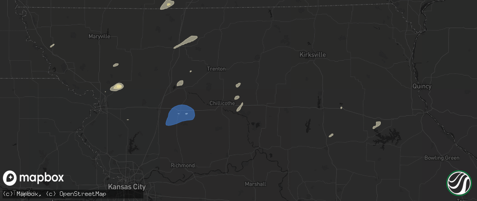 Hail map in Wheeling, MO on June 10, 2026