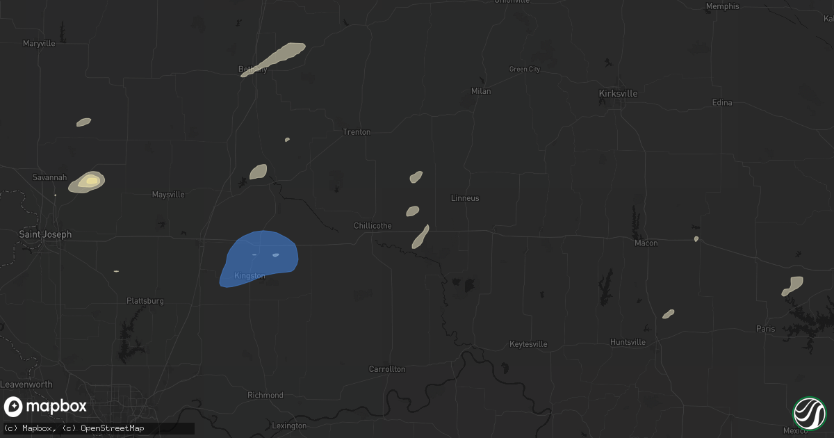 Hail map in Wheeling, MO on June 10, 2026