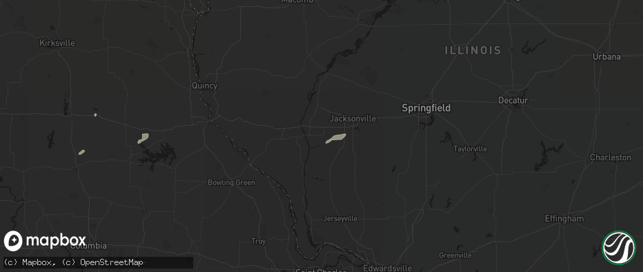 Hail map in Winchester, IL on June 10, 2026