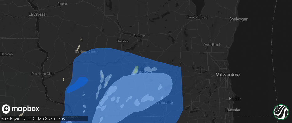 Hail map in Windsor, WI on June 10, 2026