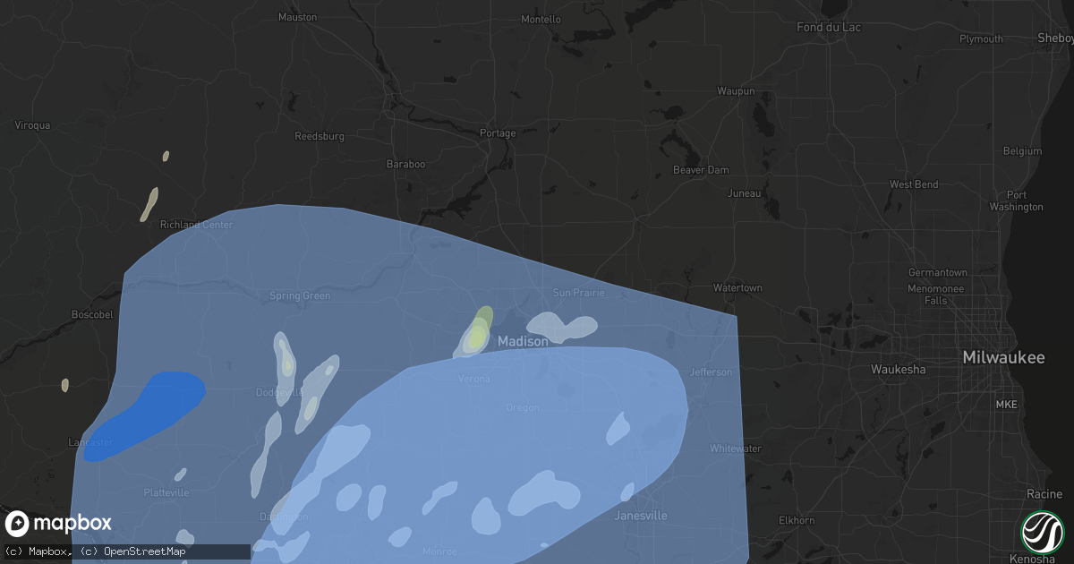 Hail map in Windsor, WI on June 10, 2026
