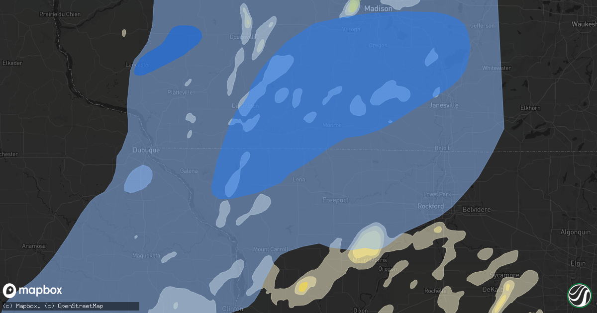 Hail map in Winslow, IL on June 10, 2026