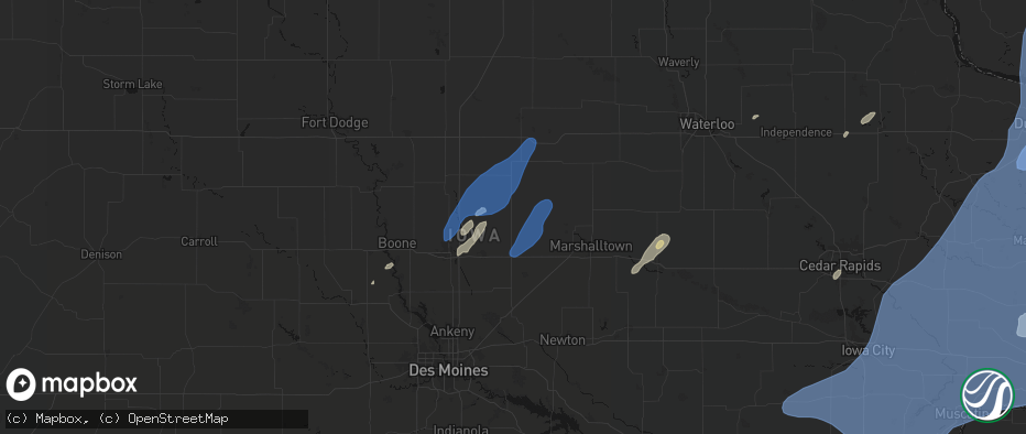 Hail map in Zearing, IA on June 10, 2026