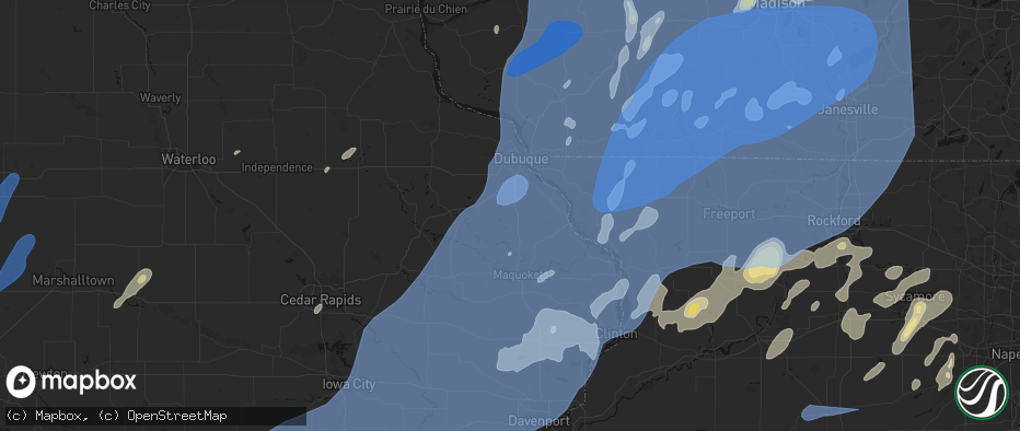 Hail map in Zwingle, IA on June 10, 2026