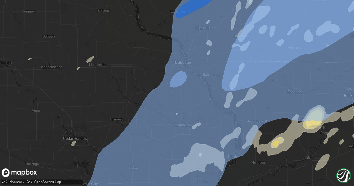 Hail map in Zwingle, IA on June 10, 2026