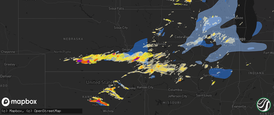 Hail map on June 10, 2026