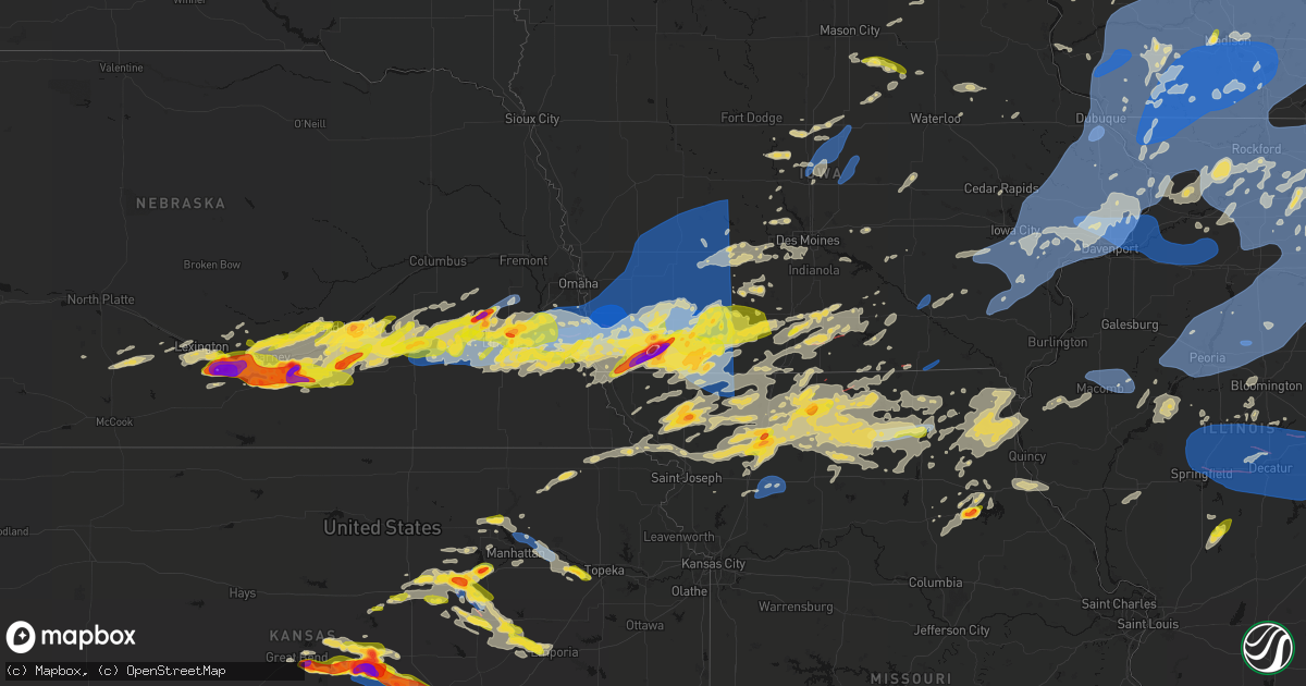 Hail map on June 10, 2026