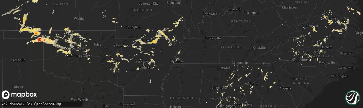 Hail map in Alabama on June 11, 2011