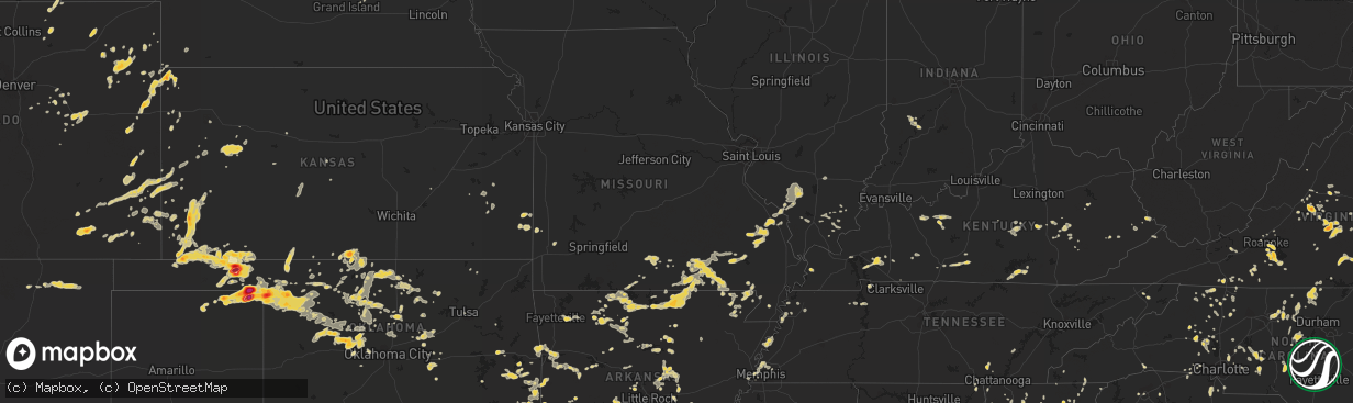 Hail map on June 11, 2011