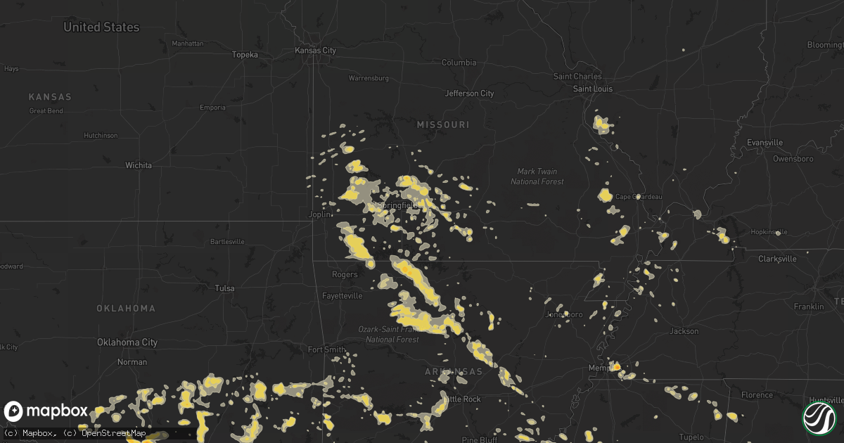 Hail map on June 11, 2012
