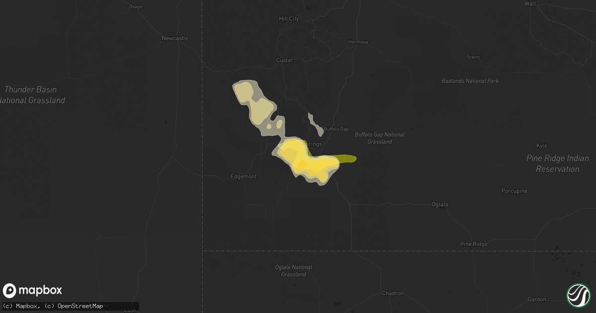Hail map in Hot Springs, SD on June 11, 2013