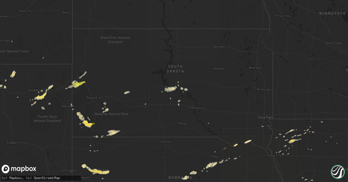 Hail map in South Dakota on June 11, 2013