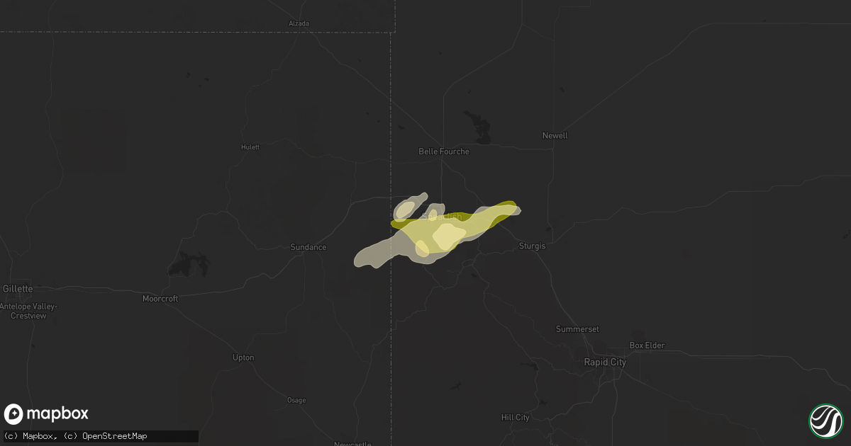 Hail map in Spearfish, SD on June 11, 2013