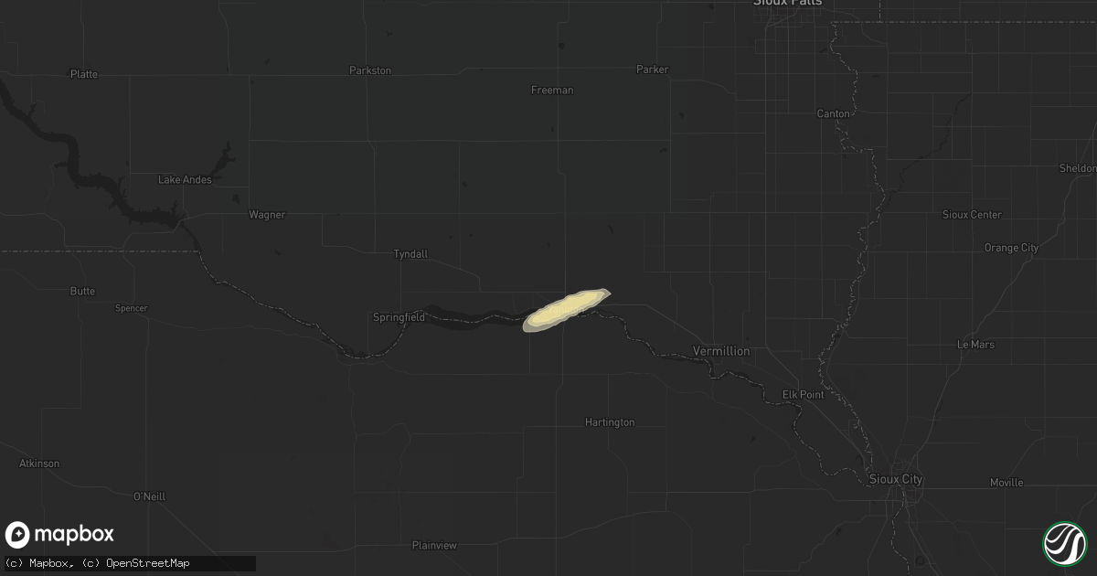 Hail map in Yankton, SD on June 11, 2013