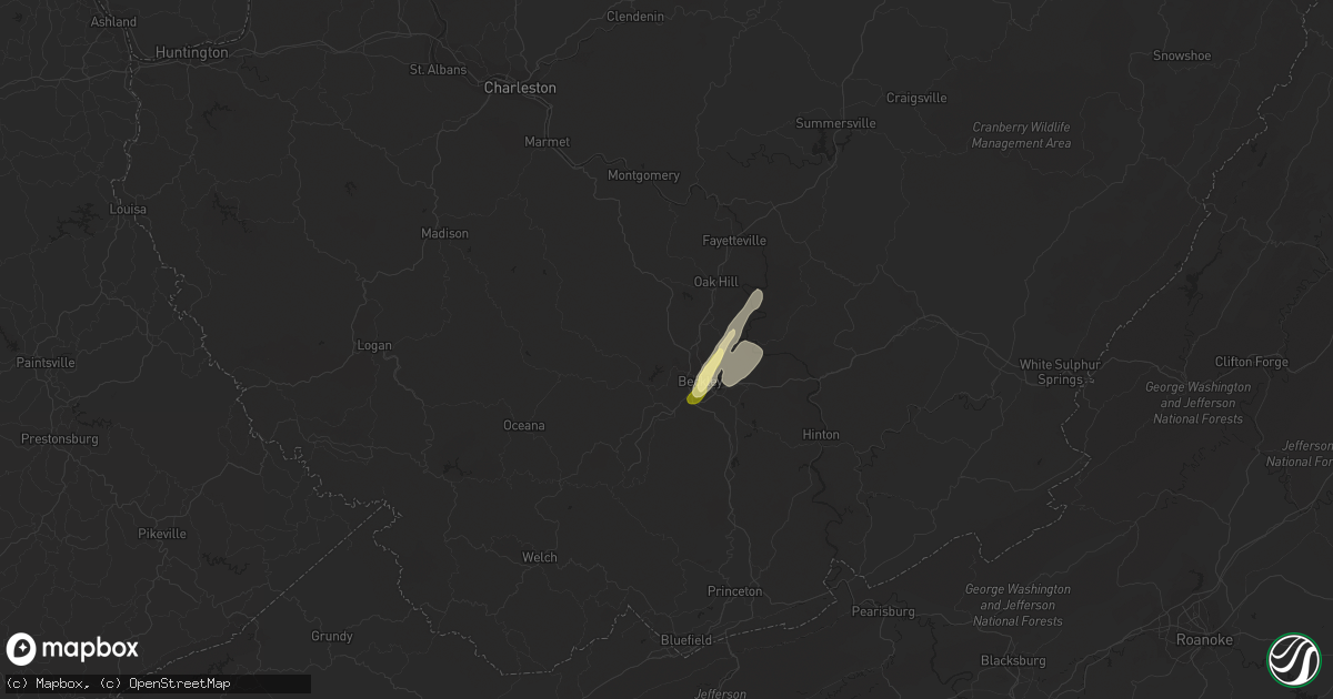 Hail map in Beckley, WV on June 11, 2014