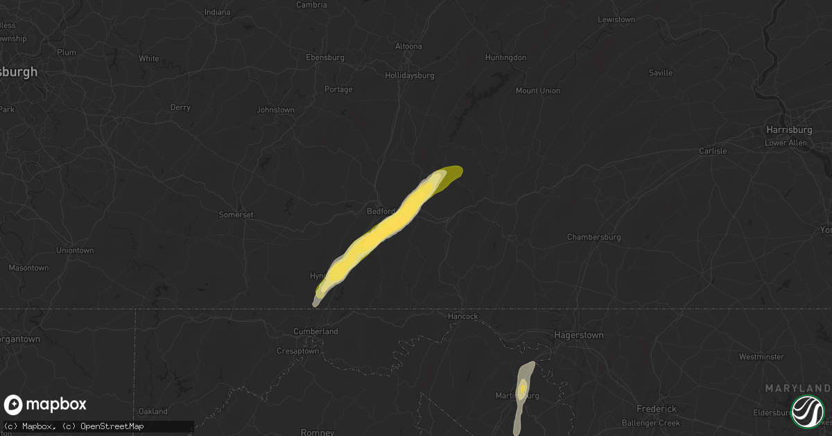Hail map in Everett, PA on June 11, 2014