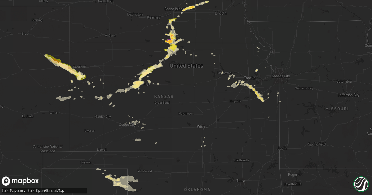 Hail map in Kansas on June 11, 2014