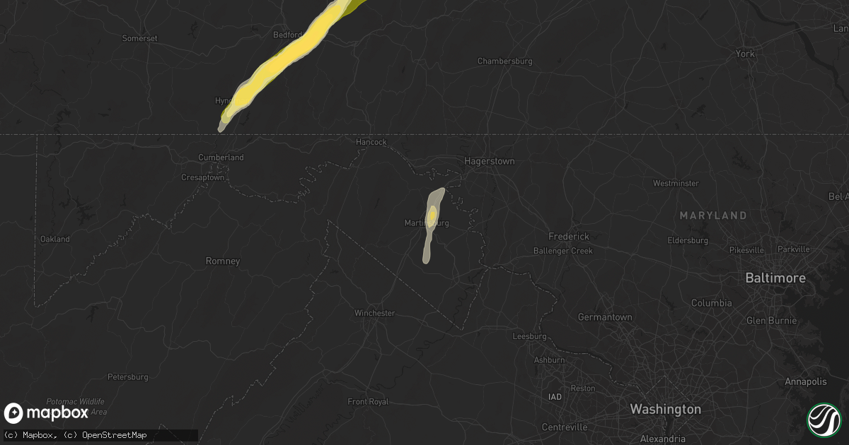 Hail map in Martinsburg, WV on June 11, 2014