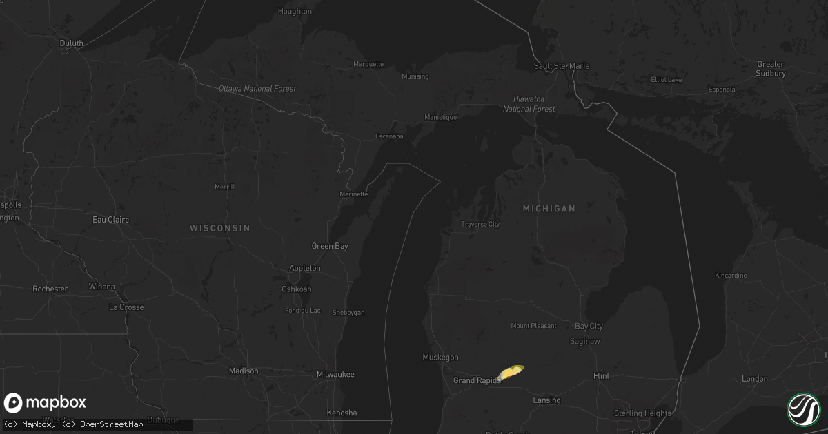 Hail map in Michigan on June 11, 2014