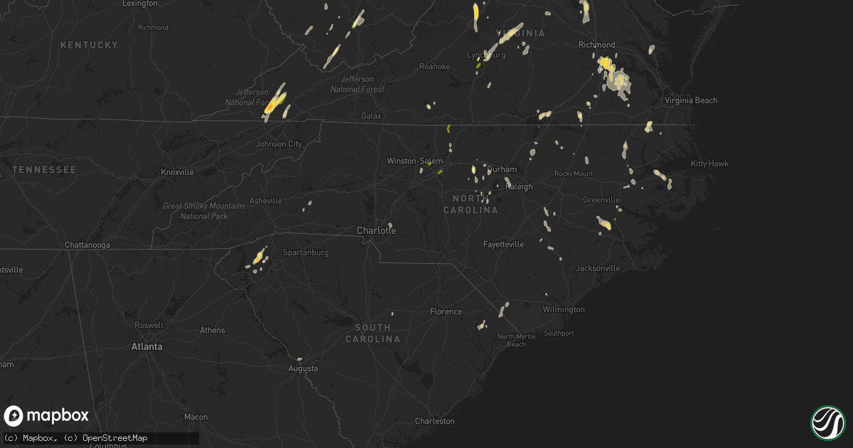 Hail map in North Carolina on June 11, 2014