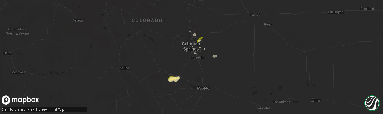 Hail map in Colorado Springs, CO on June 11, 2015